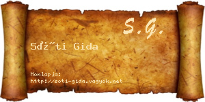 Sóti Gida névjegykártya